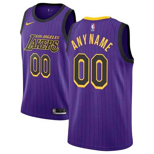 Womens Customized Los Angeles Lakers Swingman Purple City Edition Nike NBA Jersey->customized nba jersey->Custom Jersey